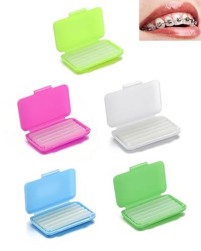 KGDUYC 5 Piezas Cera para Brackets, Cera Dental, Cera para Ortodoncia, Cera para Aliviar el Dolor Irritante de los Brackets, 5 Sabores