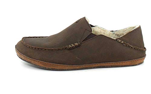 OLUKAI Moloa Slipper Men's Slippers, Premium Nubuck Leather Slip On Shoes, Shearling Lining & Gel Insert, Drop-In Heel… - Image 3