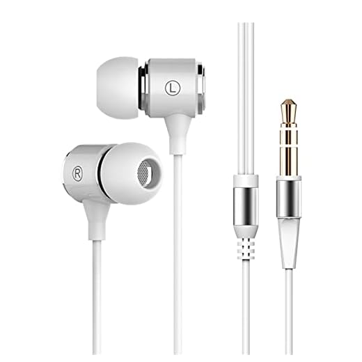 100SEASHELL Long Cord Wired Earbuds no Microphone Headphones Watching tv with Extra Noise isolating Blocking bass Ear Buds Without mic Corded Length Earphones