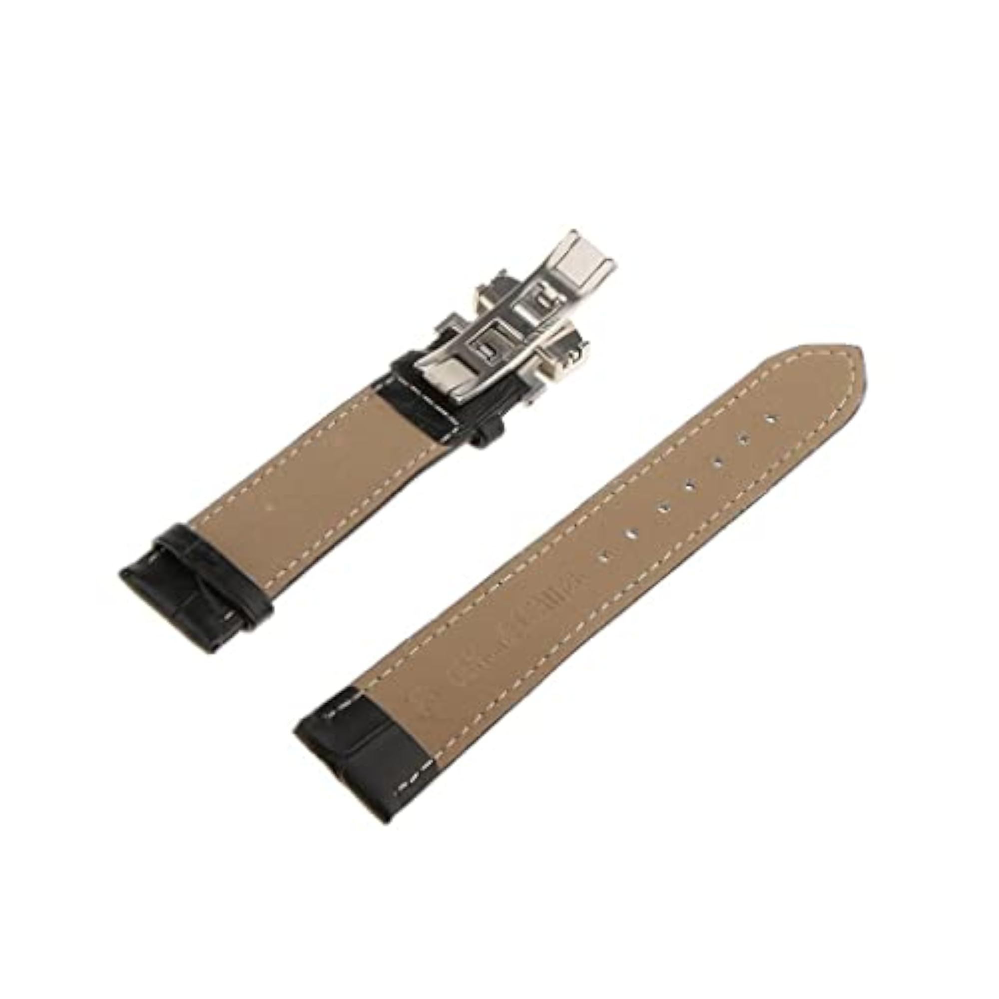 Leather Watch Band Butterfly Deployment Clasp Buckle
