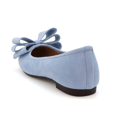 ODORHEISAYO Bowknot Flats Shoes Women Comfortable Dressy Women's Flats Square Toe Casual Slip on Flats for Women3