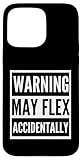 La Advertencia Puede doblarse accidentalmente, Divertida señal de Advertencia de Entrenamiento Carcasa para iPhone 15 Pro MAX