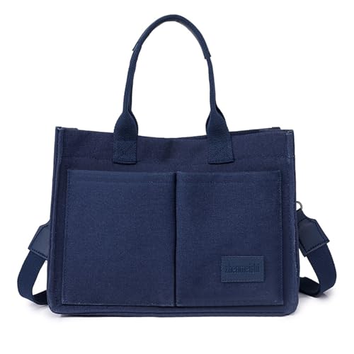 Image of Cherry Tote Bag for Women Canvas Patched Purse Cute Shoulder Bag Multi-Pocket Satchel Handbag for work travel