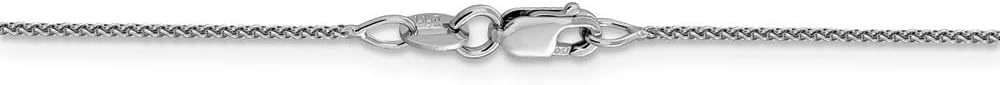 The Black Bow 1mm 18k White Gold Diamond Cut Spiga Chain Necklace