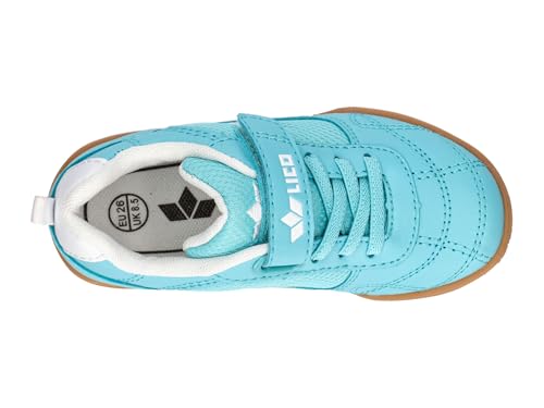 Lico Jungen Unisex Kinder Bernie V Hallenturnschuhe, Türkis/Weiss, 28 EU
