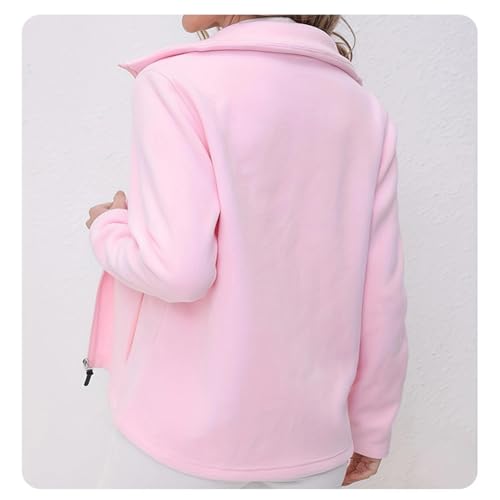 HBER Women's Polar Fleece Jacket Autumn Winter Casual Full Zip Lightweight Long Sleeve Coat with Pockets4