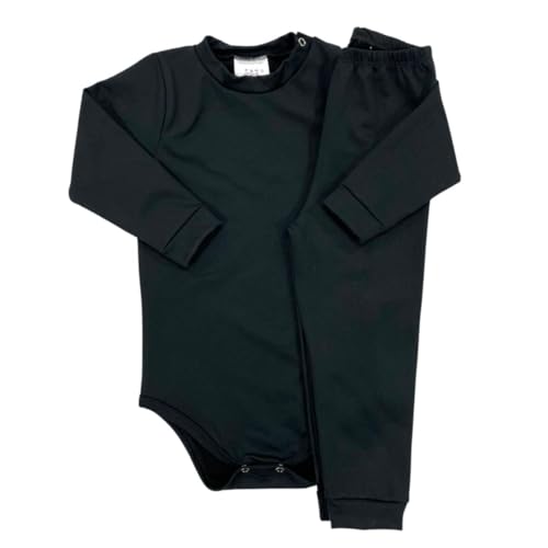 Conjunto Térmico Comfort Peluciado Bebê Quentinho Inverno (Bebê, Preto, G)