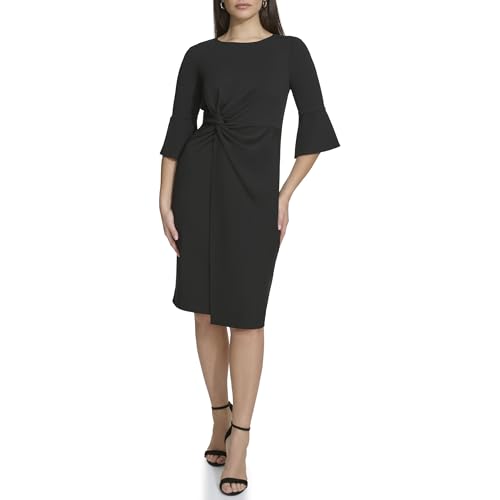Image of Kensie Women's Belle Sleeve Scuba Crepe Midi Dress