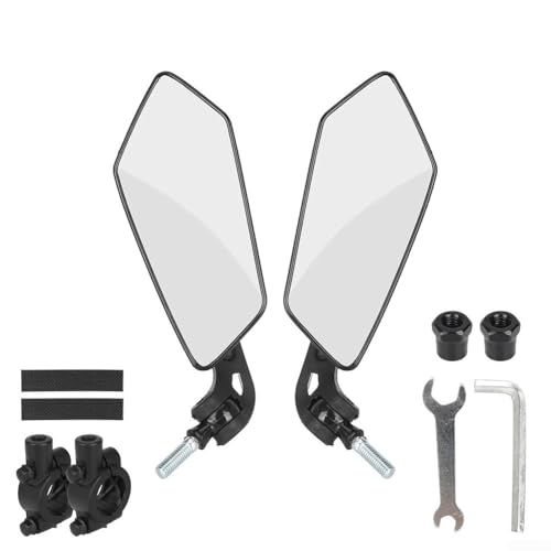 360 Degree Rotating Rearview Mirror for Motorcycles Offering Wide View Angle and Aluminum Alloy Frame