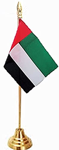 UNIq UNITED ARAB EMIRATES - UAE Miniature Double Sided Flags made of 100% Special Silk Fabric with Single Rod Classy Brass Base Flag Table Stand (B0CP9XKGTY) Amazon Price History, Amazon Price Tracker