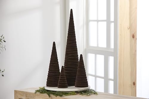 Image of Set of 4 Chocolate Brown Velvet Cones (Chocolate Brown Set of 4)