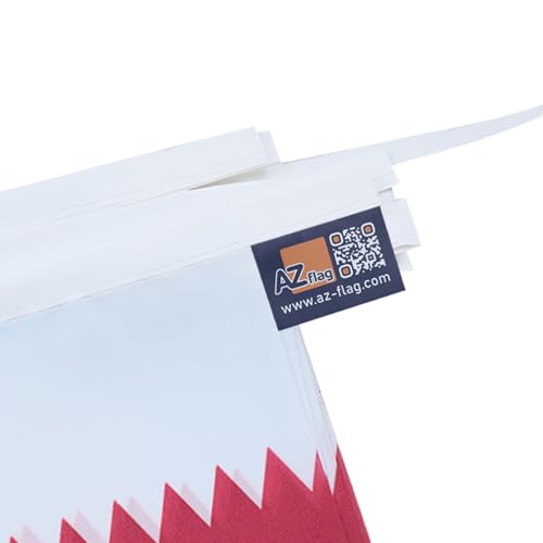 Image of AZ FLAG Qatar 6 meters BUNTING Flag 20 flags 9'' x 6'' - Qatari STRING flags 15 x 21 cm