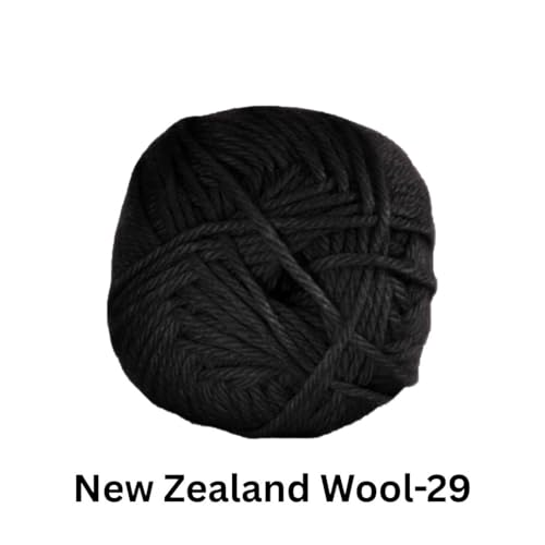 Image of VCR Black Chunky Wool Yarn,100 Grams, Hank, 196 Meters, 100% New Zealand Wool Knitting Yarn, Soft Crosia Thread Suitable for Baby Blankets & Booties Pack of 1