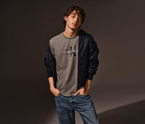 Image of Calvin Klein Men's Matte Logo Zip Bomber Jacket
