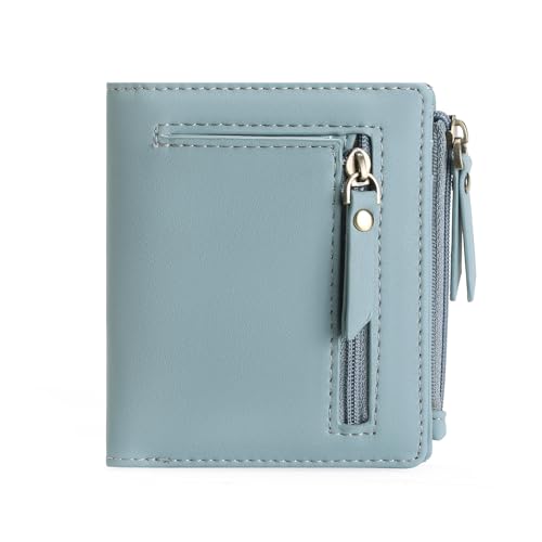 Image of GOIACII Small Women's Wallet Compact Bifold Credit Card Holder Mini Ladies Purse with 2 Zipper Coin Pockets