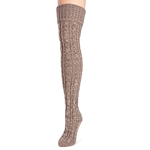 MUK LUKS Women's Cable Knit Over The Knee Socks2