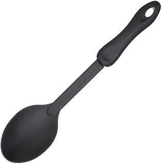 KitchenCraft KCNSSP Nylon Cooking Spoon, Non Stick Safe Plastic Kitchen Utensil, 31cm, Black