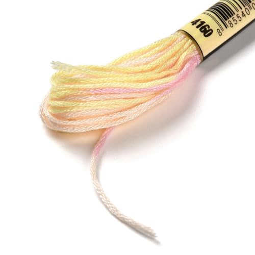 Image of FASHEWELRY 10 Skeins Embroidery Floss Thread 0.5mm Dyed Cross Stitch Floss 6-Ply Friendship Bracelet String for Jewelry Making Bracelets Sewing Knitting Stitching Craft DIY (Champagne Yellow)