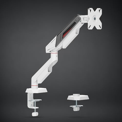 Image of ARTIKEL Armour Monitor Stand for Desk Mount Adjustable Spring Assisted Single vesa Monitor arm for Table with Full Motion arm with C Clamp Grommet Mounting Base Computer Monitor Stand Upto 40 inches