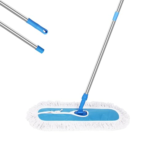 Image of 24 inch Commercial Dust Mop, MEIBEI Dust Floor Mop with Cotton mop Head, Dust Mop for Hardwood Floors with Long Handle, Industrial Dust Mop for Factory, Shopping Mall, Garage, Company, Hotel (24*5 inch)