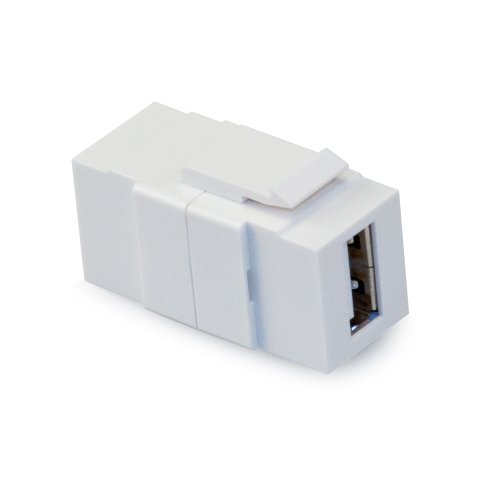 Leviton 40835-W QuickPort USB Connector, Feed-Through, White