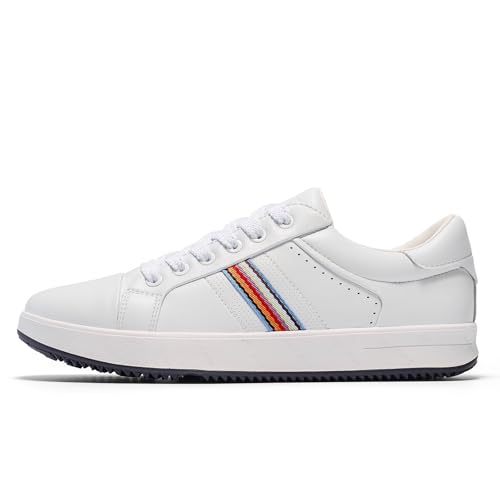 Image of UOFEIY Men's Golf Shoes Professional Spikeless Leather Sneakers Non Slip Low Top Lightweight Breathable Waterproof Golf Club Training