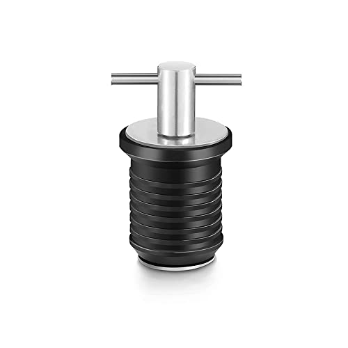 Gaderth Drain Plug 3/4-inch 1-inch or 1-1/4-Inch Snap T-Shape Drain Plug Twist-Turn Marine Boat Drain Plugs Brass Snap Handle with Rubber Boat Drain Plug Stainless Steel 25mm