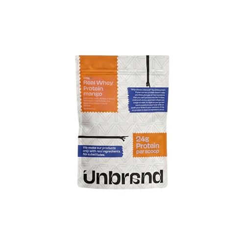 Image of Unbrand Real Whey Protein Powder | Mango Flavor | 24 g Protein Per Scoop | Isolate & Concentrate Blend | Easy Digestion | No Preservatives | 500 gram
