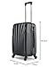 SA Products Cabin Suitcase - Hardshell Airline-Approved Luggage Bag for Travel - Cabin Bag with Inner Pockets, Extendable Top Handle, Side Handle, 4 Spinner Wheels, Lock - 55x22x38cm, 35L, Black