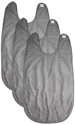 Rehabilitation Advantage Vinyl Clothing Protector Bib, Gray, Large