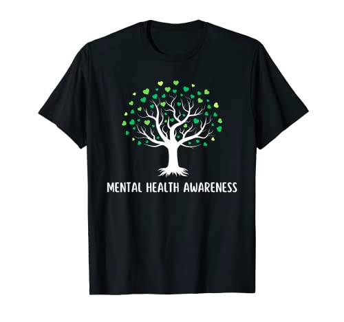 Árbol de concienciación sobre la salud mental, corazón retro Camiseta