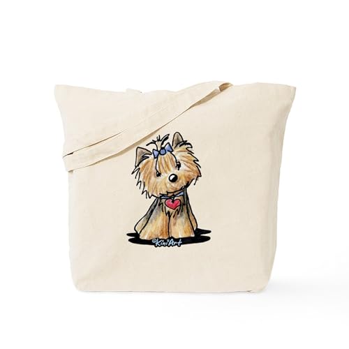 CafePress Tiny Heart Yorkie Tote Bag Reusable Natural Beige Canvas Shopping Bag
