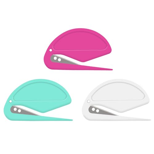 3 Pack Letter Opener Envelope Slitter – Envelope Opener with Safety Concealed Sharp Blade Neatly...