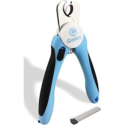 gonicc Dog & Cat Pets Nail Clippers and Trimmers – with Safety Guard to Avoid Overcutting, Free Nail File, Razor Sharp Blade – Professional Grooming Tool for Pets