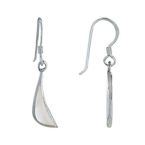 Boucles d'oreilles argent 925 virgule Les Poulettes Bijoux pendantes minimalistes