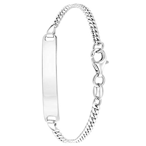 Preisvergleich Produktbild Lucardi - Plattenarmband, 925 Silber, Gourmetglied - für Jungen - 925 Silber