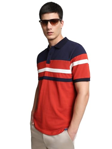 Image of Dennis Lingo - Men's Cotton Colorblocked Polo Regular Fit T-Shirt