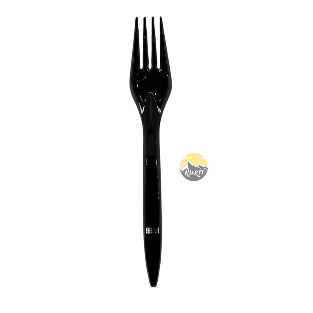 KURTT - Reusable forks - Dishwasher safe - Reusable - 300 pieces - forks black 19 cm - cutlery - Sturdy and Reusable - BPA Free - Forks - Plastic forks, 75hgg464gg