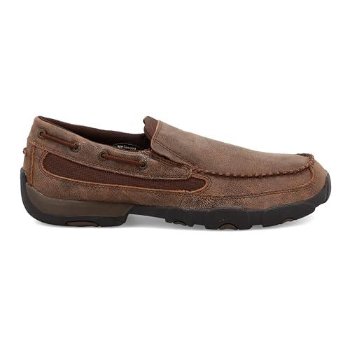 Twisted X Men's Slip-On Driving Moc, Moc Toe, Brown, 13 W4