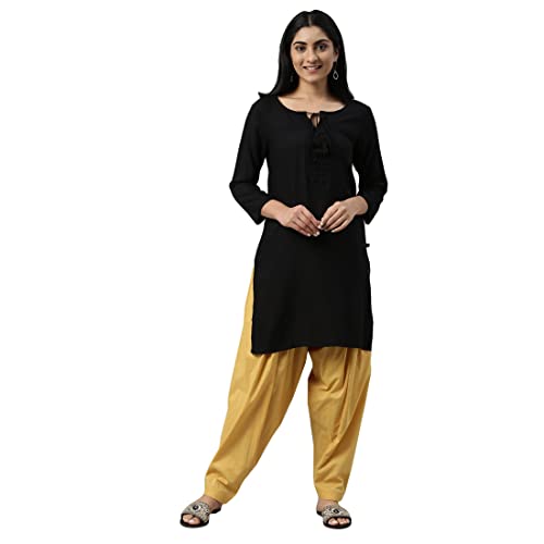 Image of GO COLORS Soft Cotton Salwar for Women | Relaxed Fit, Mid Rise, Ankle Length, Drawstrings