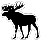 Moose Vinyl Decal Sticker | Wildlife Animal Theme | Black on White | 5.5 x 5.1 Inch Sticker for Cars, Trucks, Laptops, Walls, Windows | KCD1831B