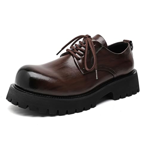 Men's Upturned-Toe Platform Dress Shoes Fashion Formal Business Work Office Casual Chunky Oxfords