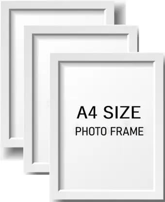 ADG ARTS A4 Size Photo Frame For Wall Set of 3 white Picture Frame For Home and Office Decoration with Free Hanging Accessories-Size -8x12 Inches
