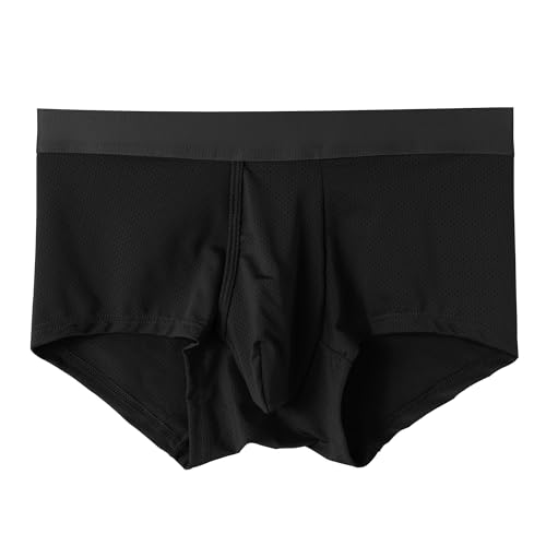 Men’s Trunks Boxer Briefs Underwear Fly Total Support Pouch, Moisture-Wicking Mesh Breathable (XL, M1 Black)