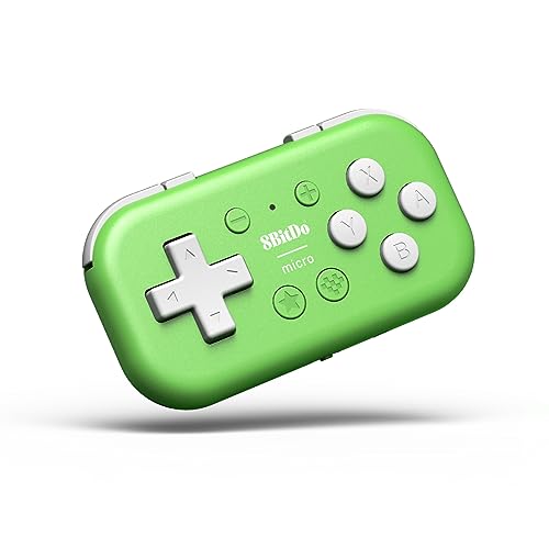 8Bitdo Micro Bluetooth Gamepad Pocket-sized Mini Controller for Switch, Android, and Raspberry Pi, Supports Keyboard Mode (Green)