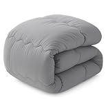 AIFY 掛け布団 シングル 150×210cm 【合掛け・オールシーズン】 冬 暖かい 洗える 軽量 抗菌 防ダニ 通気 【SEK認証】グレー （約1.8KG）