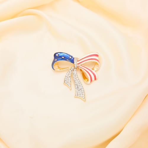Image of Rhinestone Bow Brooch Vintage Crystal Large Bowknot Brooches for Women Brooch Pin Wedding Fashion Jewelry Accessories,Women Gift