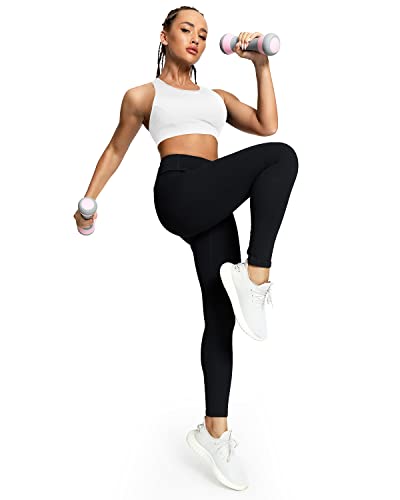 Image of QUEENIEKE BareFlow Women's Sports Bras with Phone Pocket Medium Impact Padded Racerback Workout Gym Crop Top Running Yoga Bra