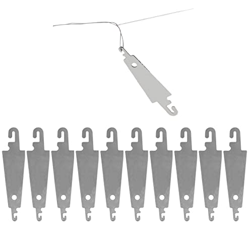 jeufun 10pcs Stainless Steel Hook Needle Threader Embroidery Cross Stitch Needle Threading Tools Hand Machine Sewing DIY Tool Needle Threaders for Large Eye Needles DIY Sewing Supplies Accessory
