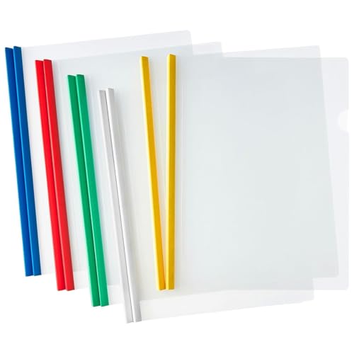 10 Pezzi Plastica A4 Rapporto Copertina, Cartella Di File Con Barra Scorrevole, A4 Copertine Per Rilegatura con Clip per Scuola, Ufficio Documenti